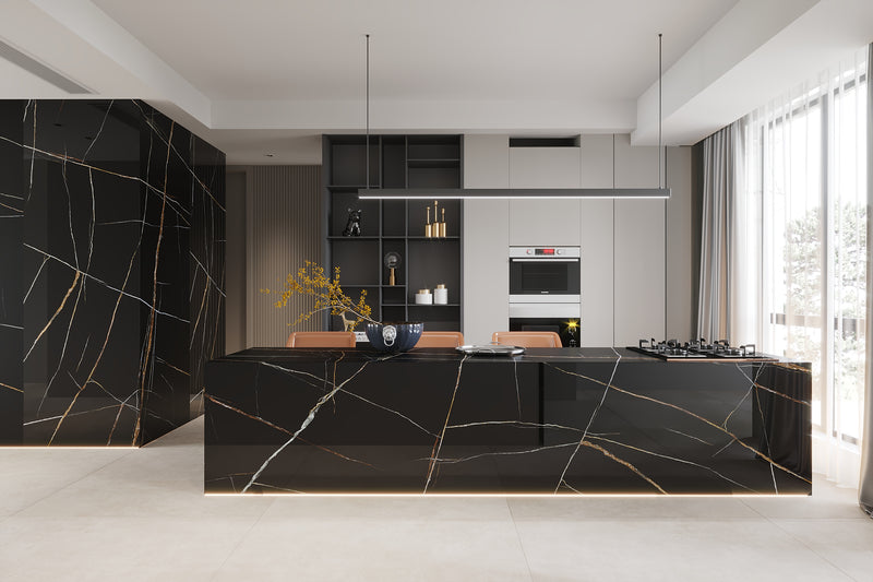 64"x 128" Bamboo Noir Porcelain Slab