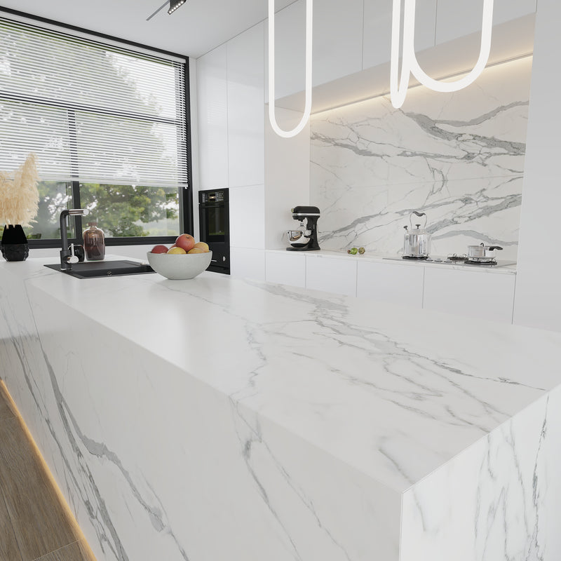 64"x 128" Statuario Flash Porcelain Slab