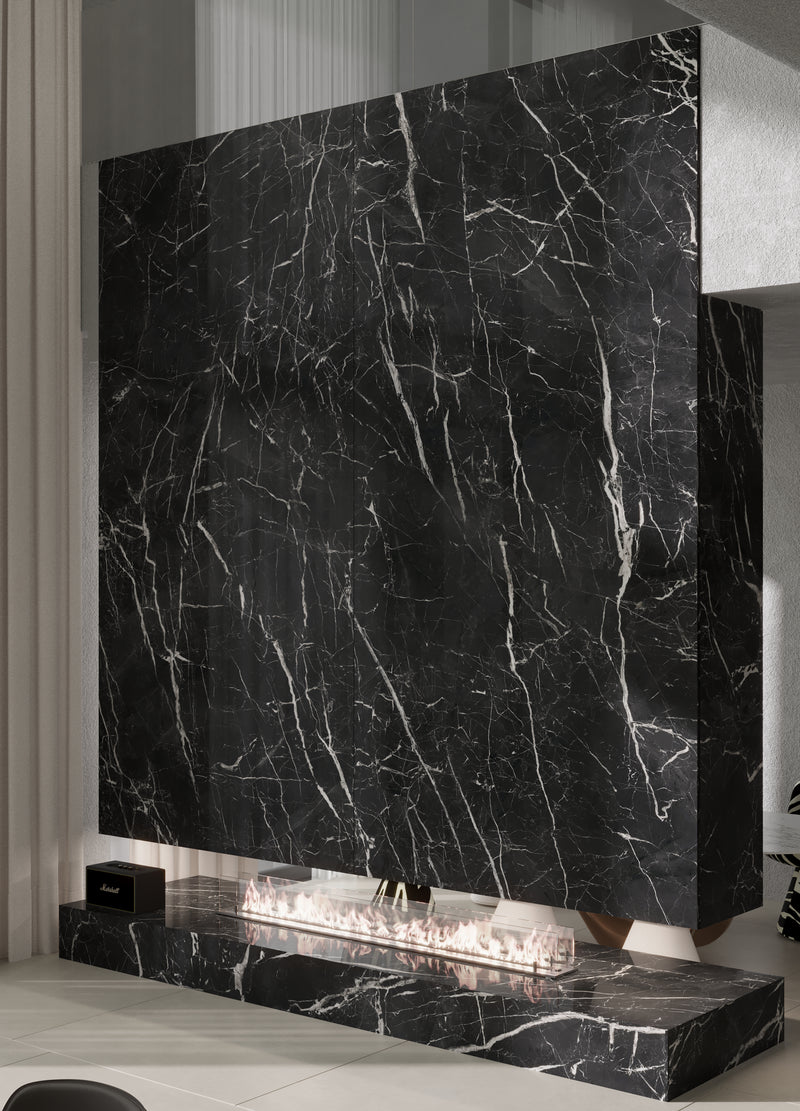 64"x 128" Nero Marquina Porcelain Slab