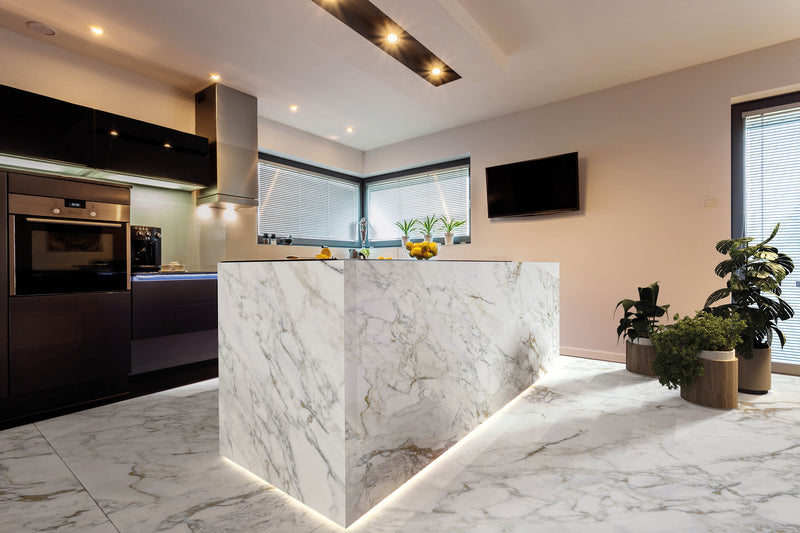 64"x 128" Arabescato Gilda Porcelain Slab