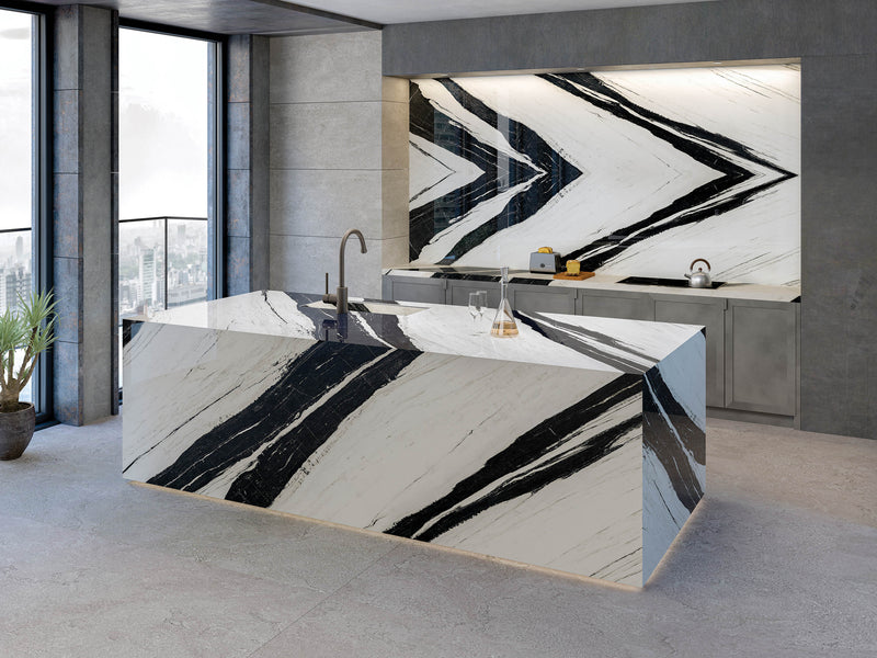 64"x 128" Panda White Porcelain Slab