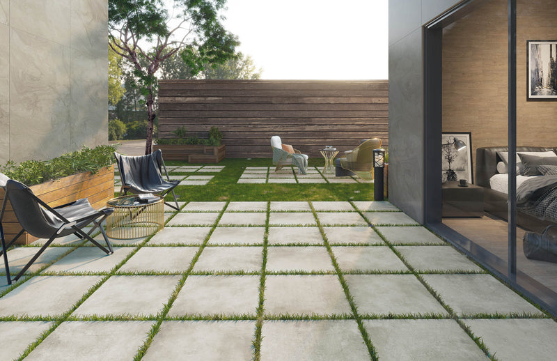 24"x24" Vista Bone Rectified Matte Porcelain Tile