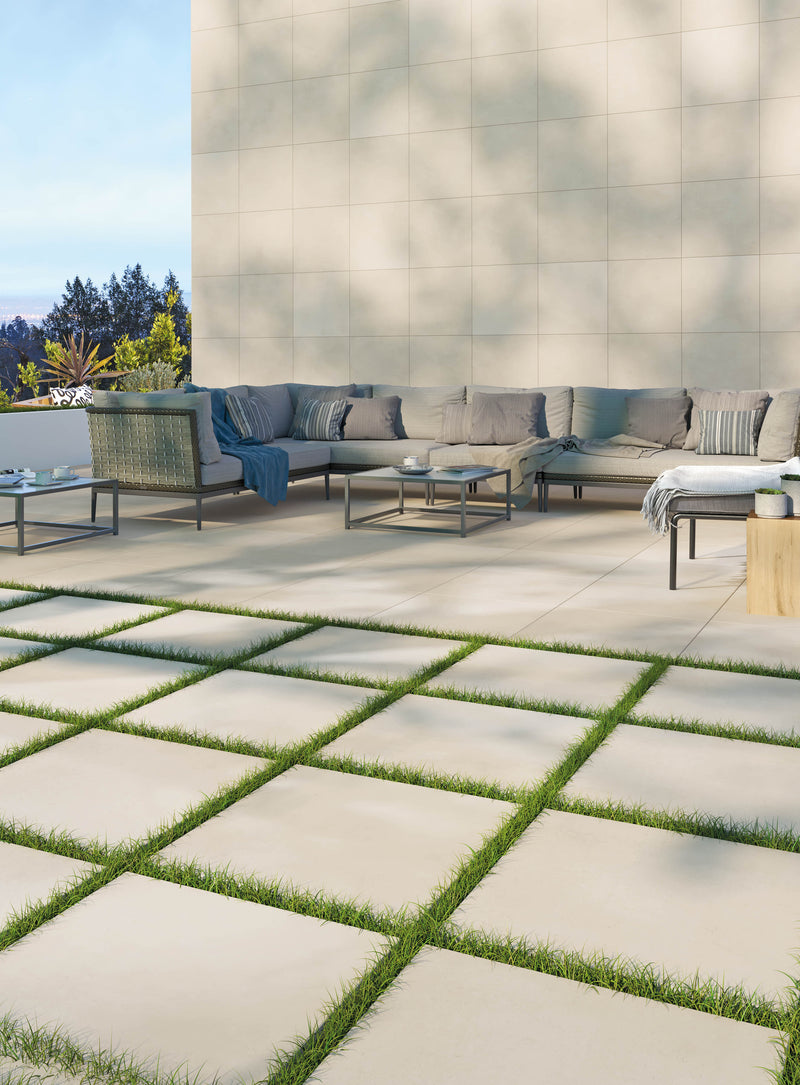 24"x24" Vista Bone Rectified Matte Porcelain Tile