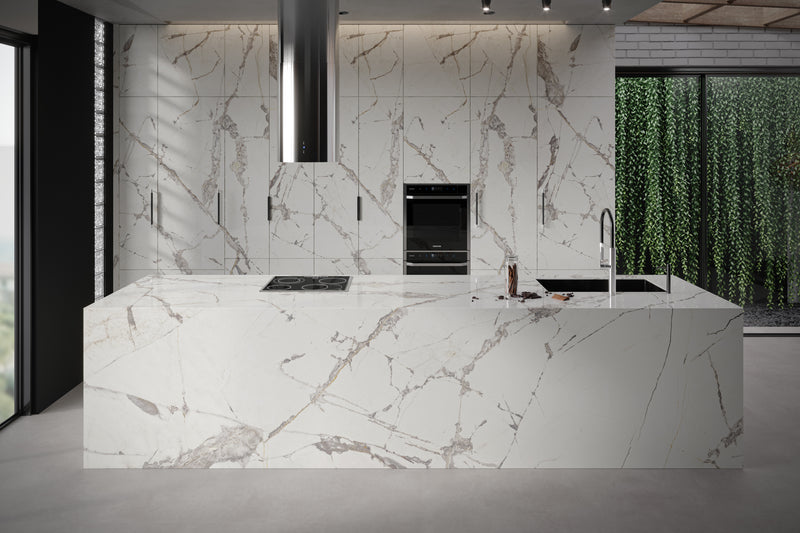 64"x 128" Invisible White Porcelain Slab