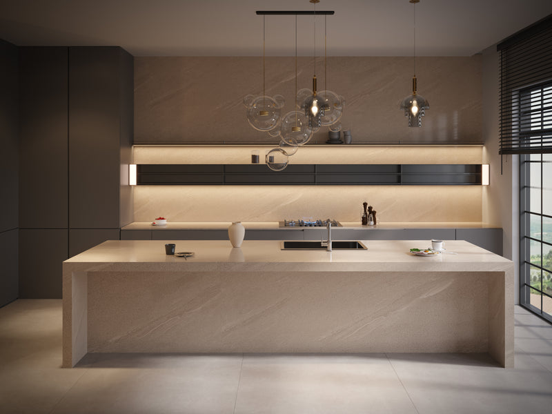 64"x 128" Luton Beige Porcelain Slab