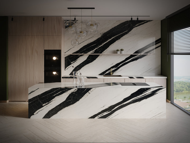 64"x 128" Panda White Porcelain Slab