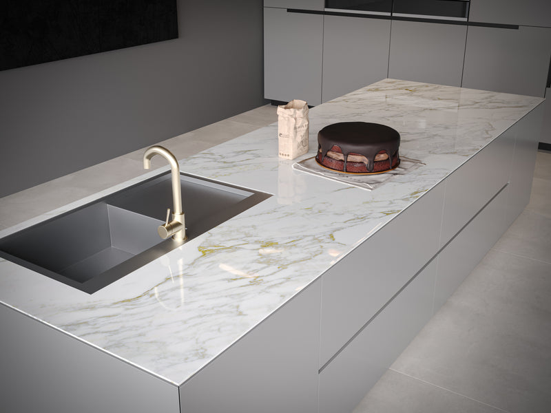 64"x 128" Arabescato Gilda Porcelain Slab