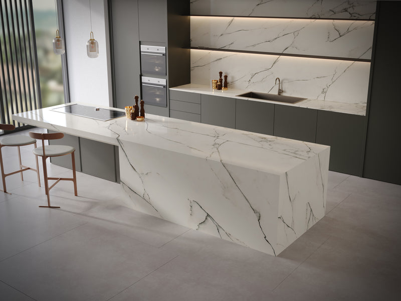 64"x 128" White Forest Porcelain Slab