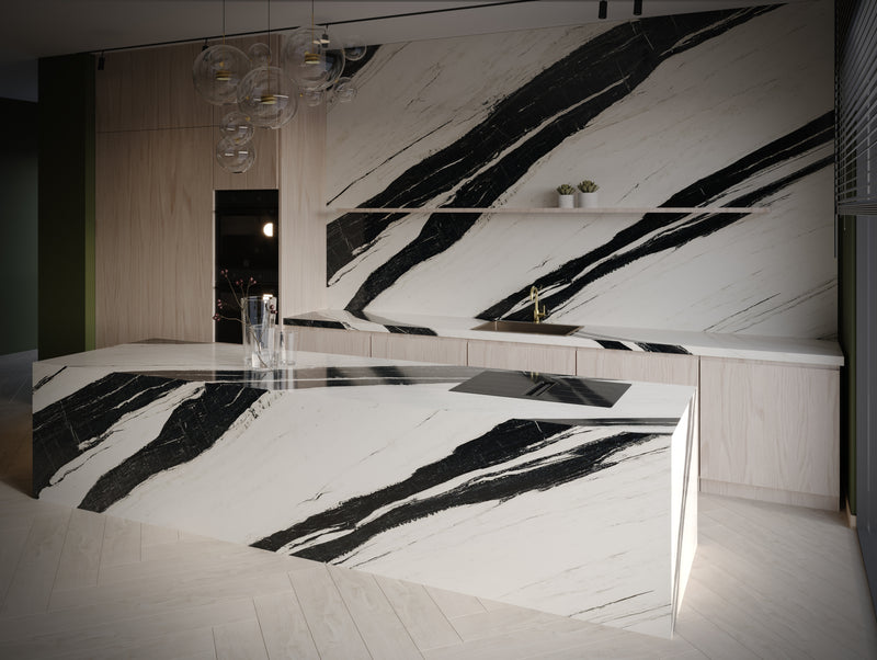 64"x 128" Panda White Porcelain Slab