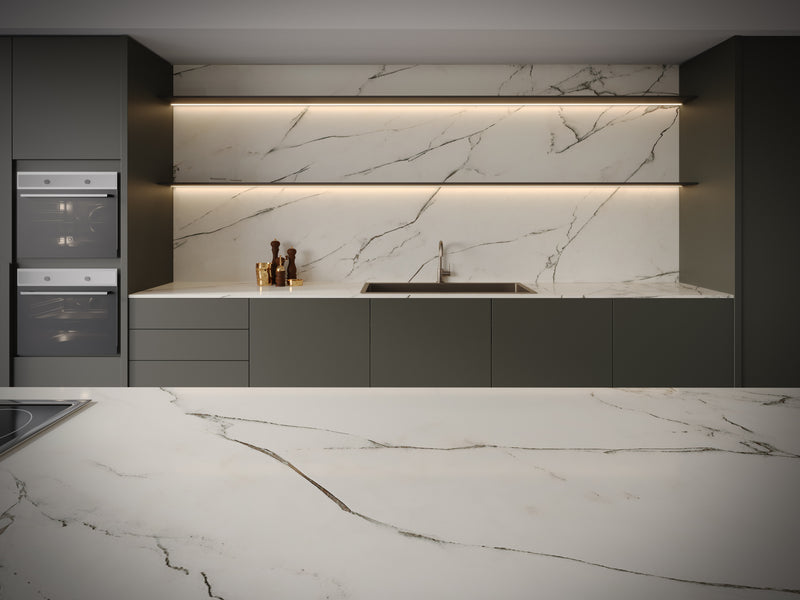 64"x 128" White Forest Porcelain Slab