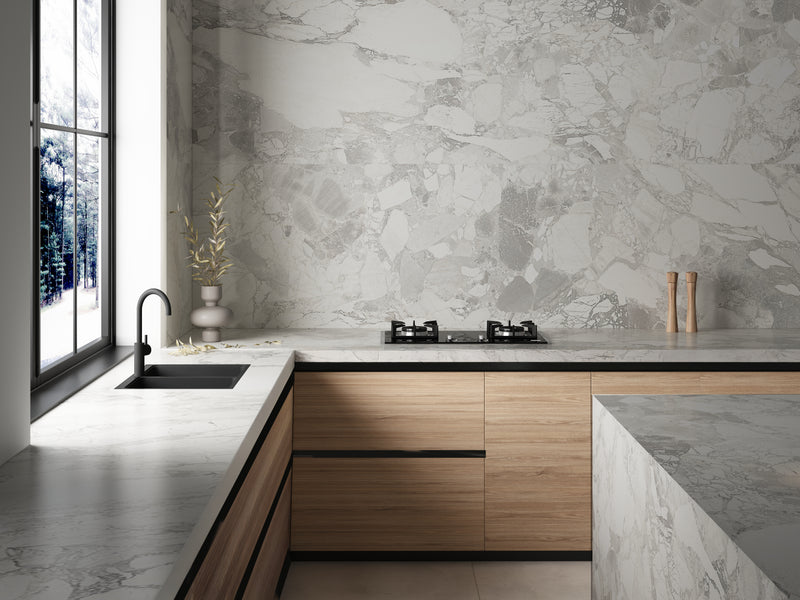 64"x 128" Calacatta Oreo Porcelain Slab