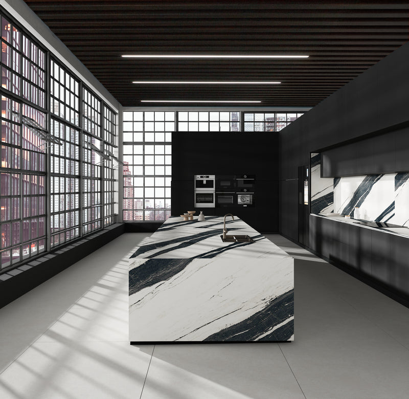 64"x 128" Panda White Porcelain Slab